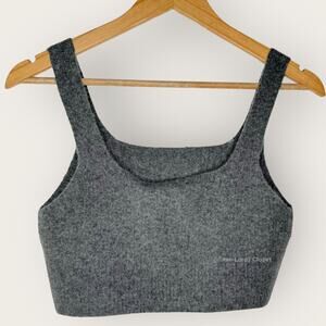 Everlane Cozy Stretch Cropped Tank Top Large Gray Wool Sustainable Layering Eco